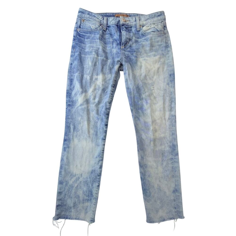Joe's Jeans Women's 27 Acid Washed Skinny‎ Ankle Blue Denim Fray Hem Y2K Retro